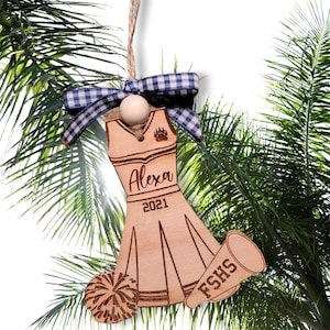 Cheerleader, Cheer Uniform, Ornament, Christmas, SVG, Laser File, Glowforge