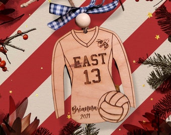 Volleyball, Volleyball Jersey, Ornament, Christmas, SVG, Laser File, Glowforge