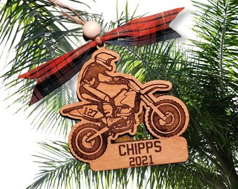 Dirtbike, Racer, Motorcycle, Christmas, SVG, Laser File, Glowforge