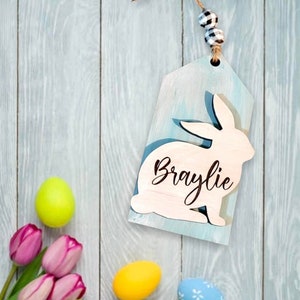 Easter, Easter Tag, Basket Tag, Rabbit, SVG, Laser File, Glowforge