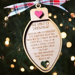 Friendship Ornament, Christmas Ornament, Digital File for Laser, SVG, Glowforge