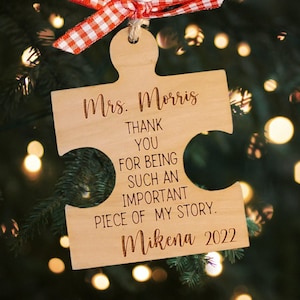 Danke, dass Sie so ein wichtiges Stück sind, Lehrer, Lehrer Wertschätzung, Ornament, Weihnachten, Puzzleteil, SVG, Laser-Datei, Glowforge