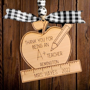 Thank you for being an A+ teacher, Teacher, Teacher Appreciation, Ornament, Christmas, SVG, Laser File, Glowforge