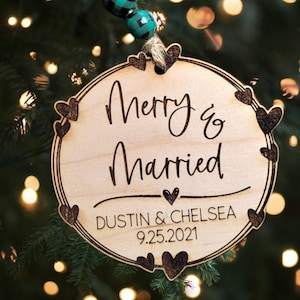 Merry and Married, Ornament, Laser File, SVG, Glowforge