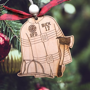Vigile del fuoco, Vigili del fuoco, Giacca da pompiere, Natale, Ornamento, SVG, File laser, Glowforge