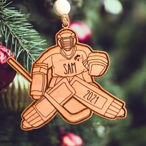 Hóquei, Goleiro de Hóquei, Hóquei no Gelo, Natal, Ornamento, SVG, Arquivo Laser, Glowforge