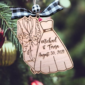 Wedding, First Christmas, Christmas, Ornament, SVG, Laser File, Glowforge