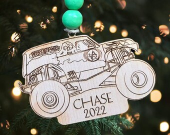 Monster Truck, Ornament, Christmas, SVG, Laser File, Glowforge