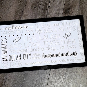 Esposo, Esposa, Matrimonio, Aniversario, Parejas, Signo, Cartel de Metro, Archivo Láser, SVG, Glowforge