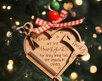 Hairstylists, Beautician, Blessed are the Hairstylist, Ornament, Christmas Ornament, SVG, Laser File, Glowforge, Digital File