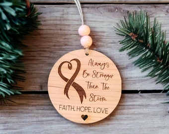 Breast Cancer Awareness Ornament SVG: Laser Cut File (Digital Download)