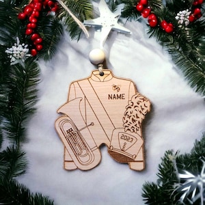 Band, Tuba, Tuba Player, Band Jacket, Band Ornament, Christmas, DIGITAL FILE ONLY, svg, laser file, glowforge