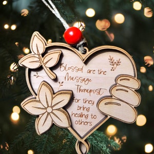 Massage Therapist Christmas Ornament SVG Laser File (Digital File)