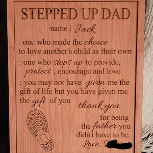 Stepped Up Dad, Stepdad, Step Father, Sign, SVG, Laser File, Glowforge