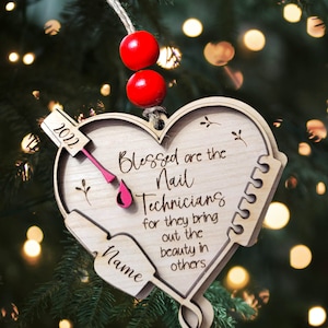 Gezegend zijn de Nail Techs, ornament, kerstornament, digitaal bestand, SVG voor laser, Glowforge