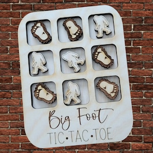Big Foot, Tic Tac Toe, SVG, Laser File, Glowforge