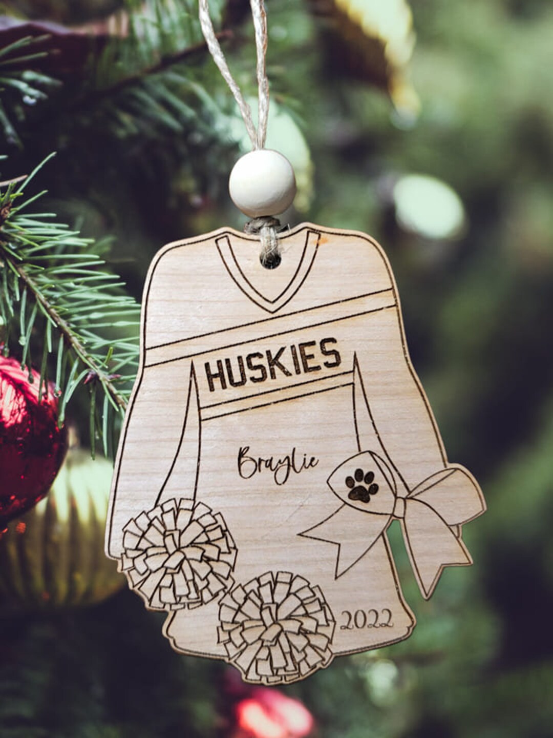 Cheer, Cheer Uniform, Cheer Ornament, Christmas Ornament, Bag Tag