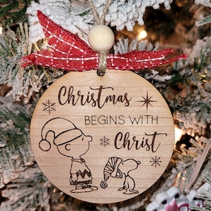 Christmas Begins With Christ, Ornament, Christmas Ornament, Digital FIle, SVG for Laser, Glowforge
