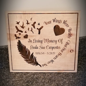 Je vleugels waren klaar ter nagedachtenis aan Angel Wings Verlies van geliefde SVG Laser File Glowforge