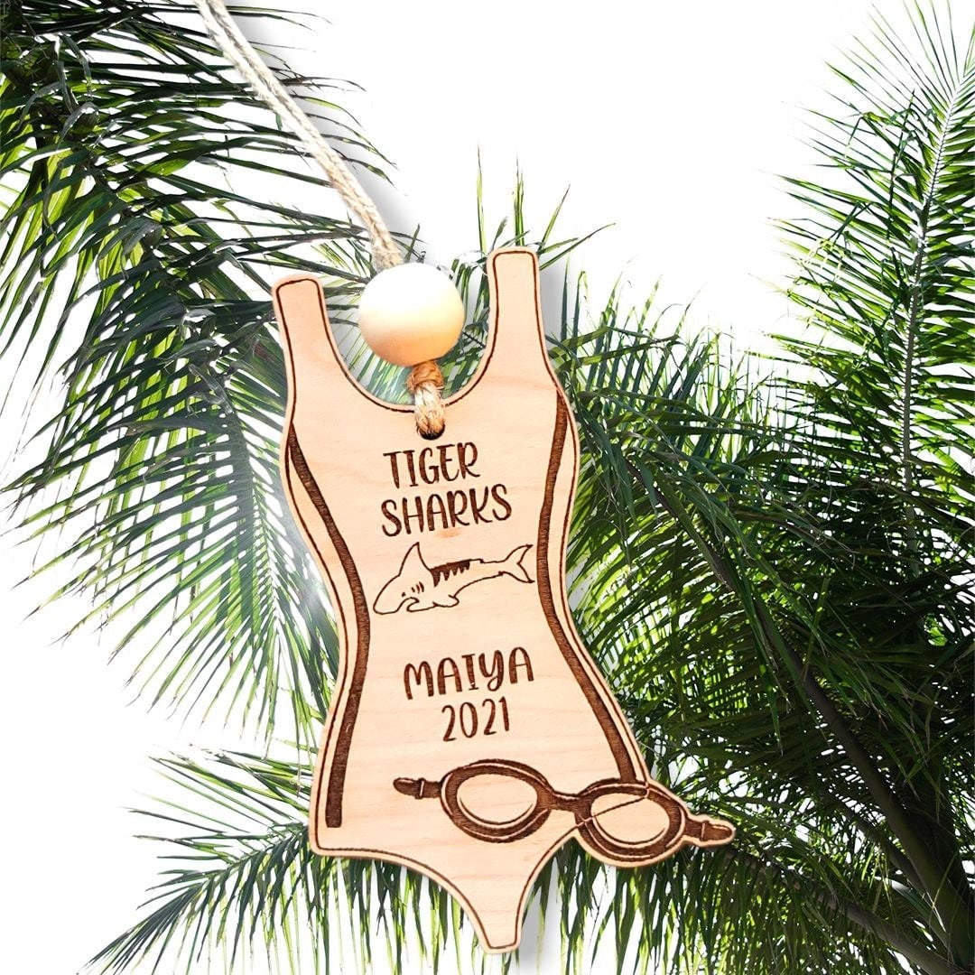 Swimmer, Girl Swimmer, Ornament, Christmas, SVG, Laser File,