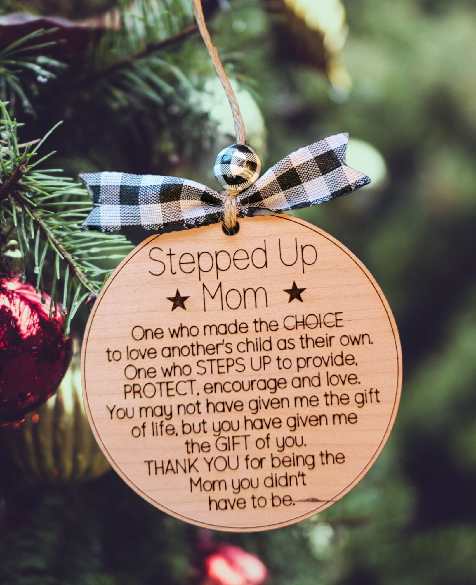 REWIDPARTY Bonus Mom Ornament You are My Bonus Mom Christmas Tree  Decorations Xmas Keepsake Gifts for Stepmom from Daughter or Son 3 Circle  Ceramic