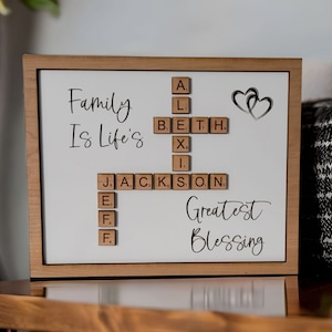 Family is Life&#39;s Greatest Blessing, Scrabble, Scrabble Tiles, SVG for Laser, Digital Download, Laser File