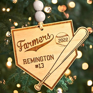 Baseball, Baseball Bat, Home Base, Ornament, Christmas, SVG, Laser File, Glowforge