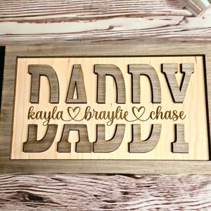 Signo del día del padre, signo del abuelo, conjunto de 7 nombres, SVG para láser, archivo digital solamente, archivo láser Glowforge