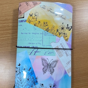 Schmetterling Reisende Notebook Cover Laminierte Blumen Buch Cover Junk Journal Collage Libelle Pad Geschenk für ihren Schmetterling Kostenloser Versand