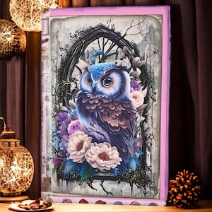 Journal à bascule hibou rose, cahier vierge, carnet de croquis fait main, cahier d'exercices Fieldnotes, couverture souple, cadeau pour son anniversaire, livraison gratuite