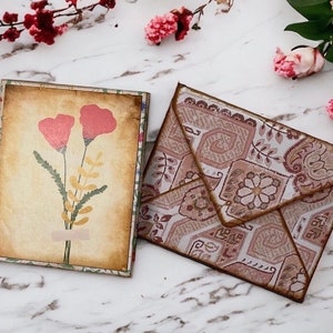 Cuaderno de tarjetas de artista de flores vintage, libro ATC, ediciones y originales de tarjetas de arte, ACEO, titular de tarjeta de regalo, Tiny Arts, Folio