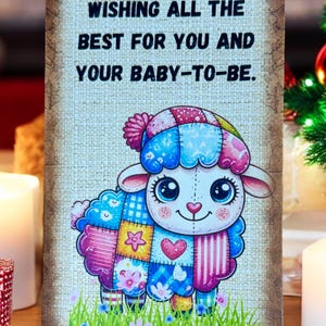 Deseándoles lo mejor para usted y su futuro bebé / Tarjeta de regalo de animales de peluche de patchwork / Libro de colección de deseos para recién nacidos / Impresión en casa