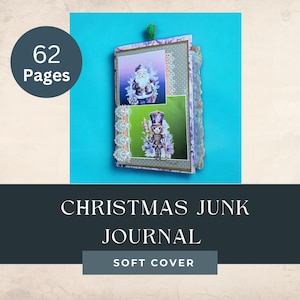 Caderno de anotações de Natal em tons pastel, Papai Noel, quebra-nozes, árvores, renda, planejador de capa mole