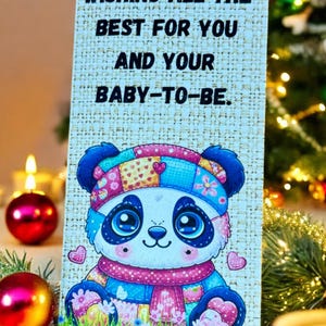 Deseándoles lo mejor para usted y su futuro bebé / Tarjeta de regalo de animales de peluche de patchwork / Libro de colección de deseos para recién nacidos / Impresión en casa