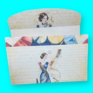 Ausgeflickt mit Goldpapier-Konzertina-Datei, Accordian Ephemera Organizer, Kintsugi erweiterbarem Umschlag, Ablagesystem, Rezeptbuch, Coupon-Datei