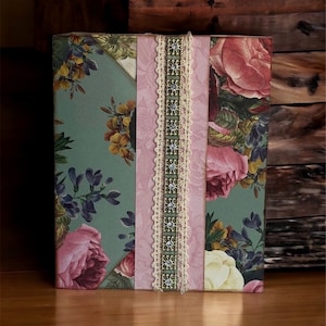 Shabby Chic Junk Journal, Grün Floral, Journaling Karten, 4 Tags, Scrapbook, Geschenk Geburtstag, Jubiläum, Weihnachten