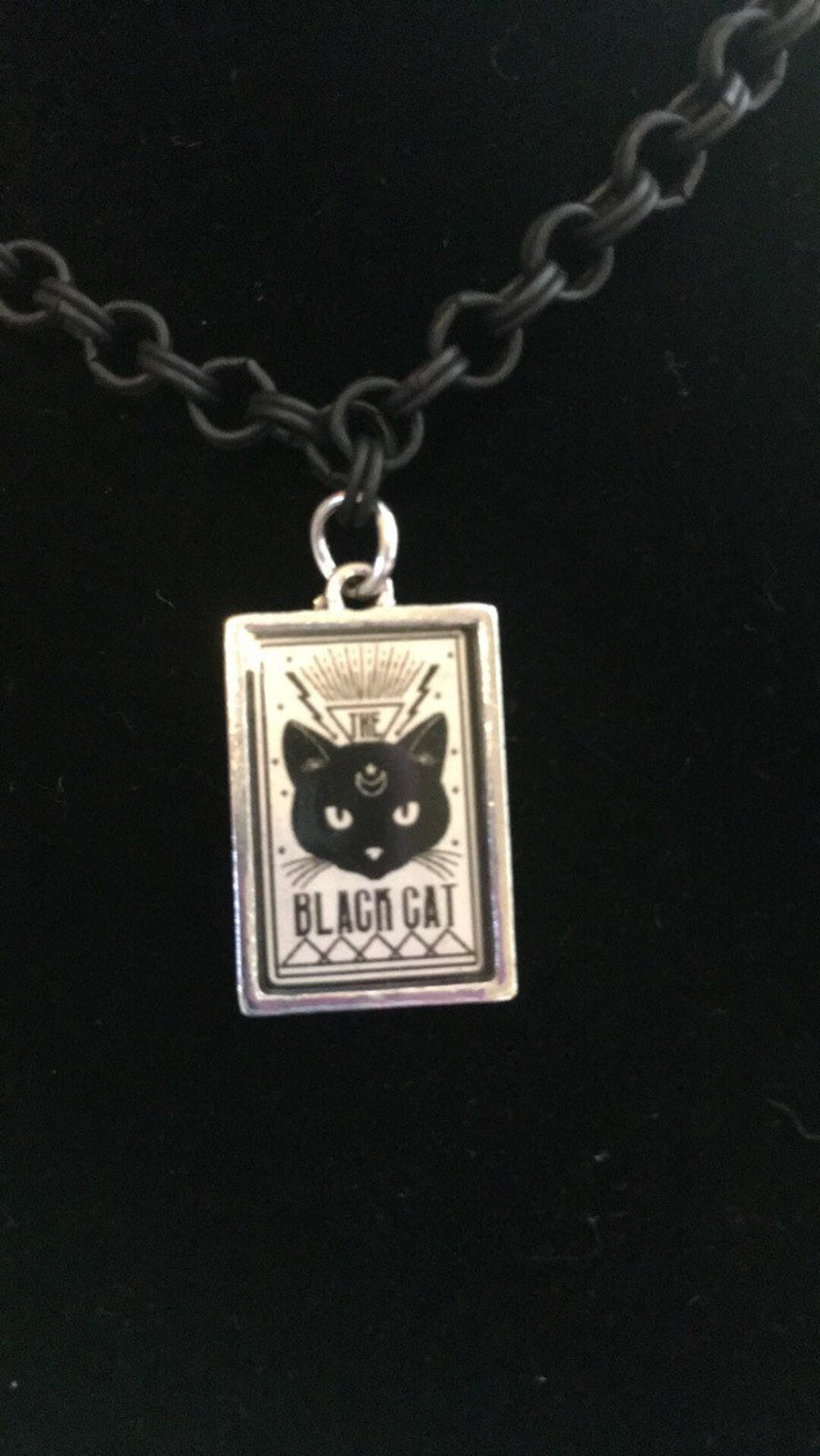 Black Cat Necklace - Etsy