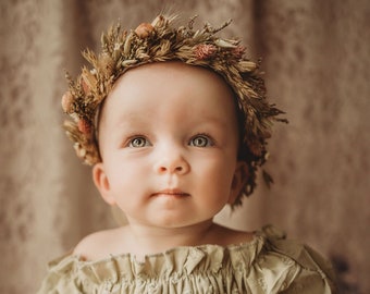 Dried Flower Crown, Newborn Crown, Flower Crown Halo, Baby Flower Crown, Dried Floral Halo, Flower Girl Crown, Boho Flower Crown, Bridal