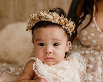 Dried Flower Crown, Newborn Crown, Flower Crown Halo, Baby Flower Crown, Dried Floral Halo, Flower Girl Crown, Boho Flower Crown, Bridal