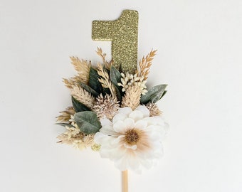 First Birthday Cake Topper, Floral Cake Topper, First Birthday Prop, Cake Topper, Flowers for Cake, Flower Cake Topper, Cake Smash Prop