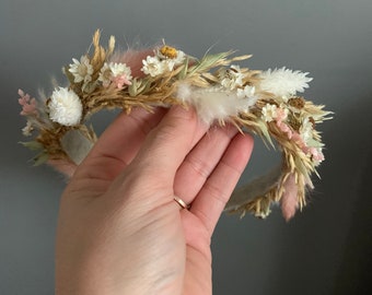 Dried Flower Crown, Newborn Crown, Flower Crown Halo, Baby Flower Crown, Dried Floral Halo, Flower Girl Crown, Boho Flower Crown, Bridal