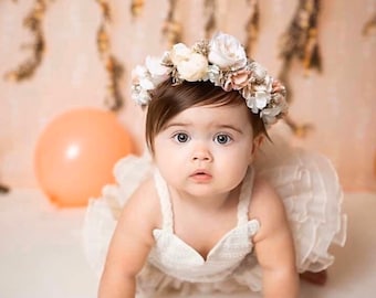 Flower Crown, Newborn Crown, Flower Crown Halo, Baby Flower Crown, Floral Halo, Flower Girl Crown, Pink Flower Crown, Bridal Halo