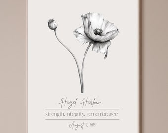 Custom Birth Flower Print: Personalized Nursery Decor (Digital Download)