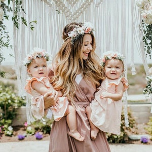 Mommy and Me Flower Crown Set: Jute Tieback, Photo Prop