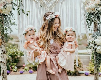 Mommy and Me flower crown set, Tieback Flower Crown Set, Mommy and Baby Tieback Flower Crown, Baby Flower Crown, Toddler Flower Crown