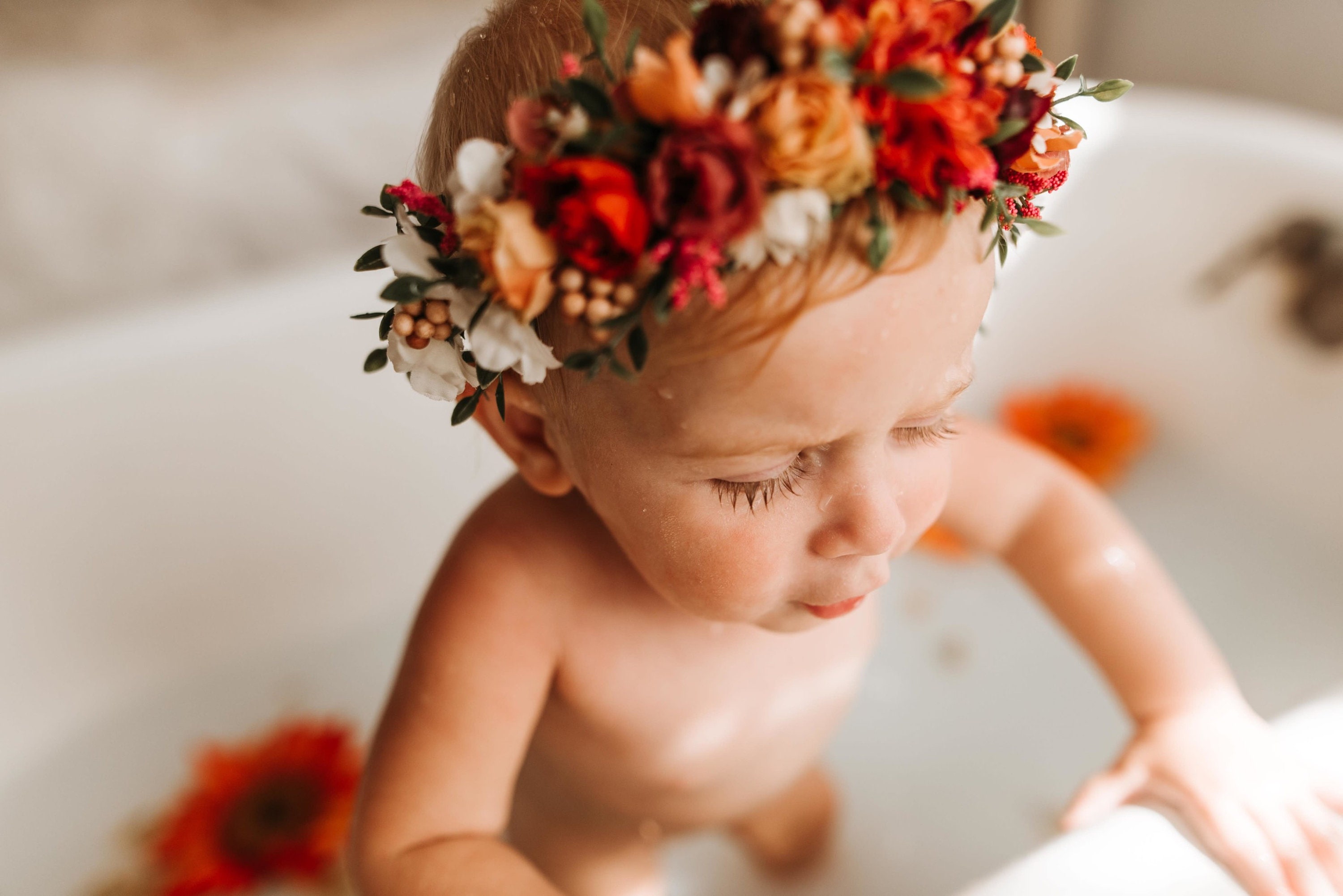 Toddler with Blonde Hair and Flower Crown - wide 10