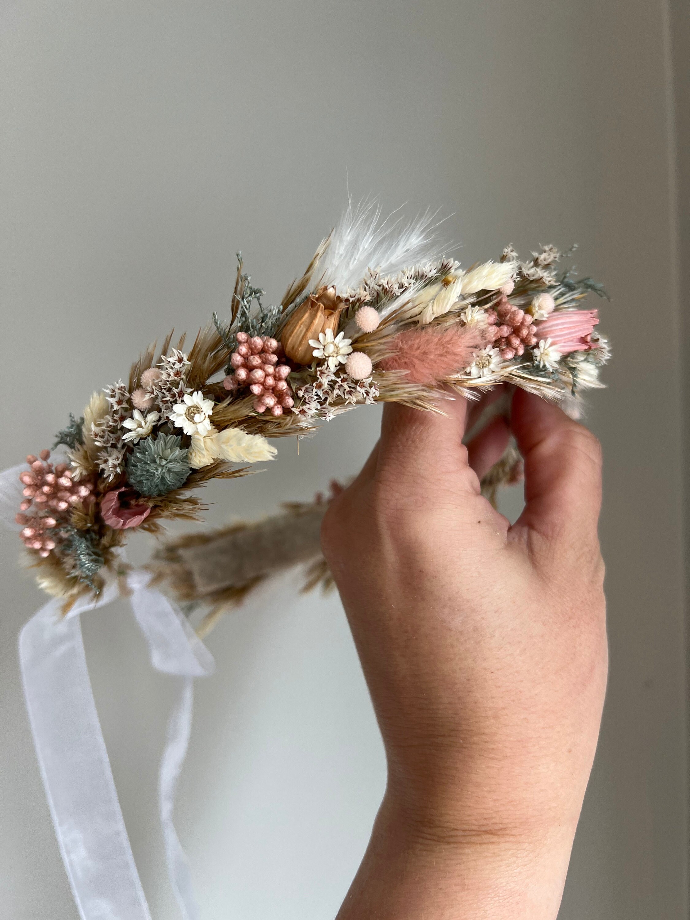 Dried Flower Crown, Newborn Crown, Flower Crown Halo, Baby Flower Crown