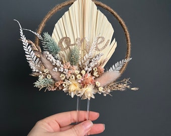 Boho 'ONE' Dried Floral Cake Topper: First Birthday, Wedding