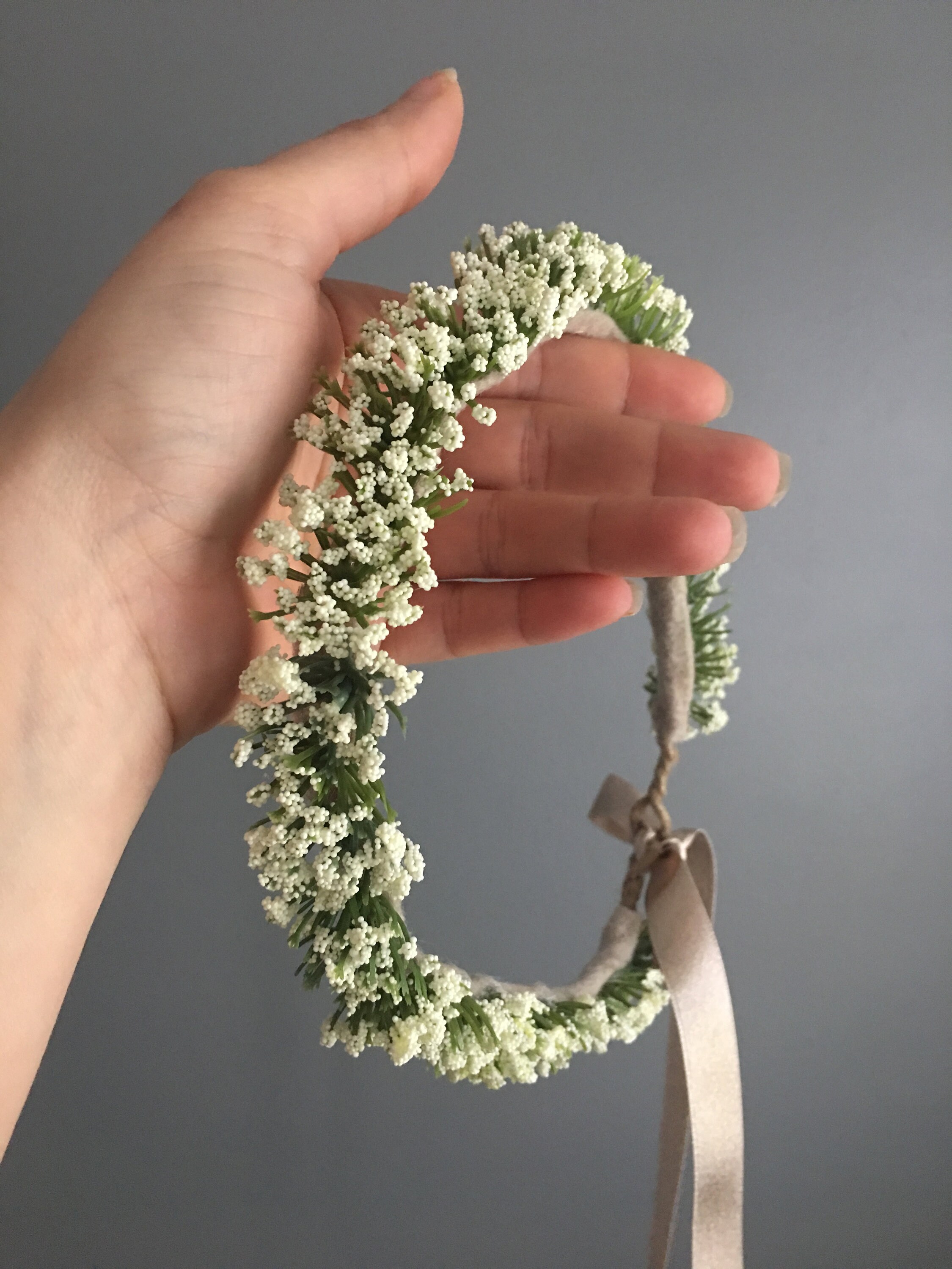 Flower Crown Newborn Crown Flower Crown Halo Baby Flower Crown Floral Halo Flower Girl Crown Baby S Breath Flower Crown White Crown
