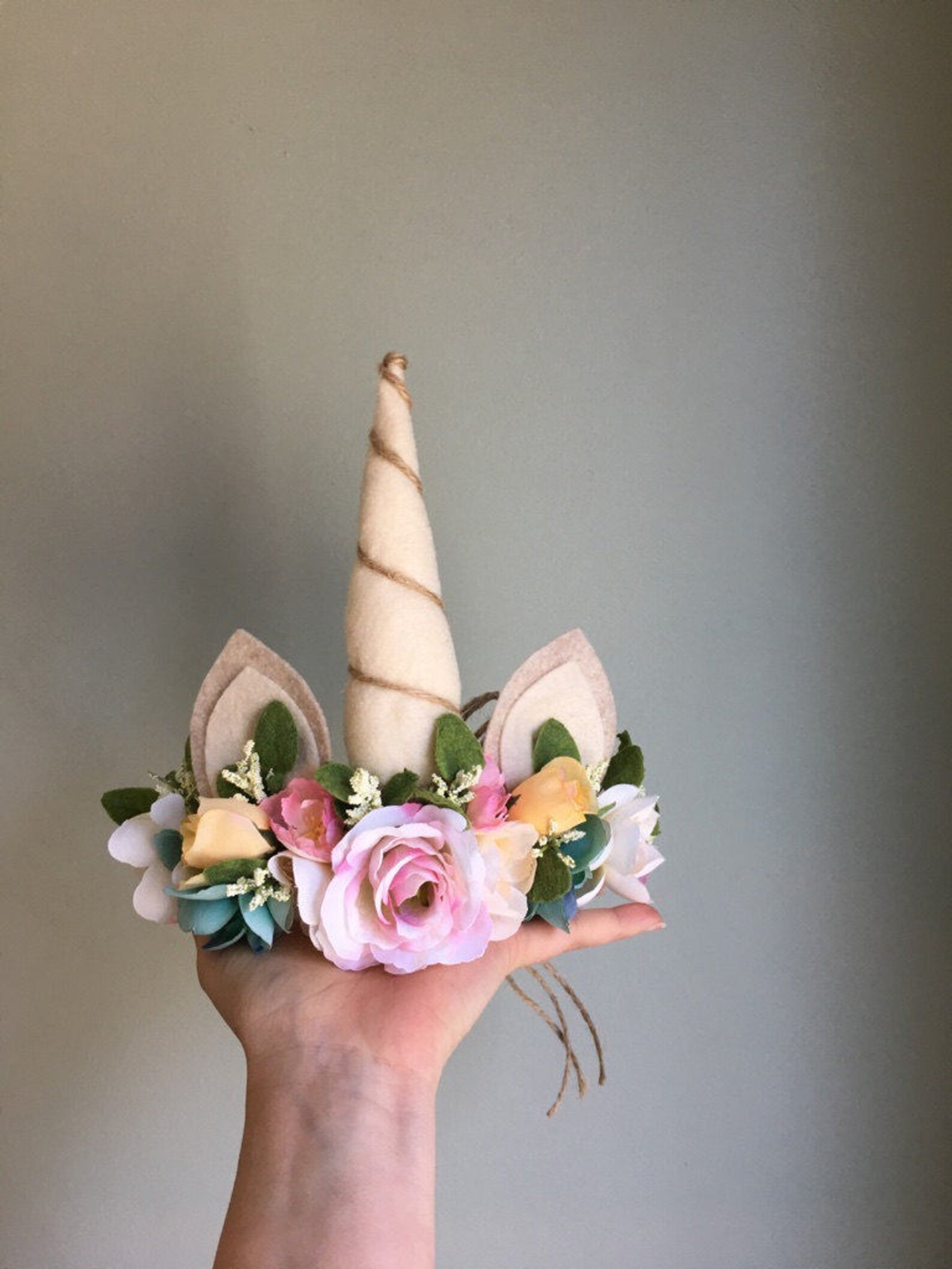 Unicorn flower crown photo prop baby tieback crown flower  etsy Unicorn flower crown photo prop baby tieback crown flower  etsy